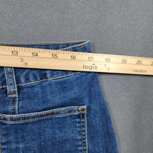 Altard State Womens Jean Skirt Large Blue Denim Snap Mini Festival Rockabilly - Picture 5 of 9